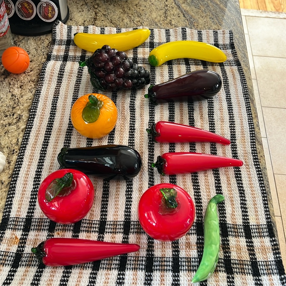 Murano Glass Fruit & Vegetable Set of 12 Vintage